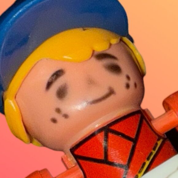 Vintage 1970s Toot Toot Hand Wind Up Motorcycle Trike & Action Rider B5 - Picture 5 of 9